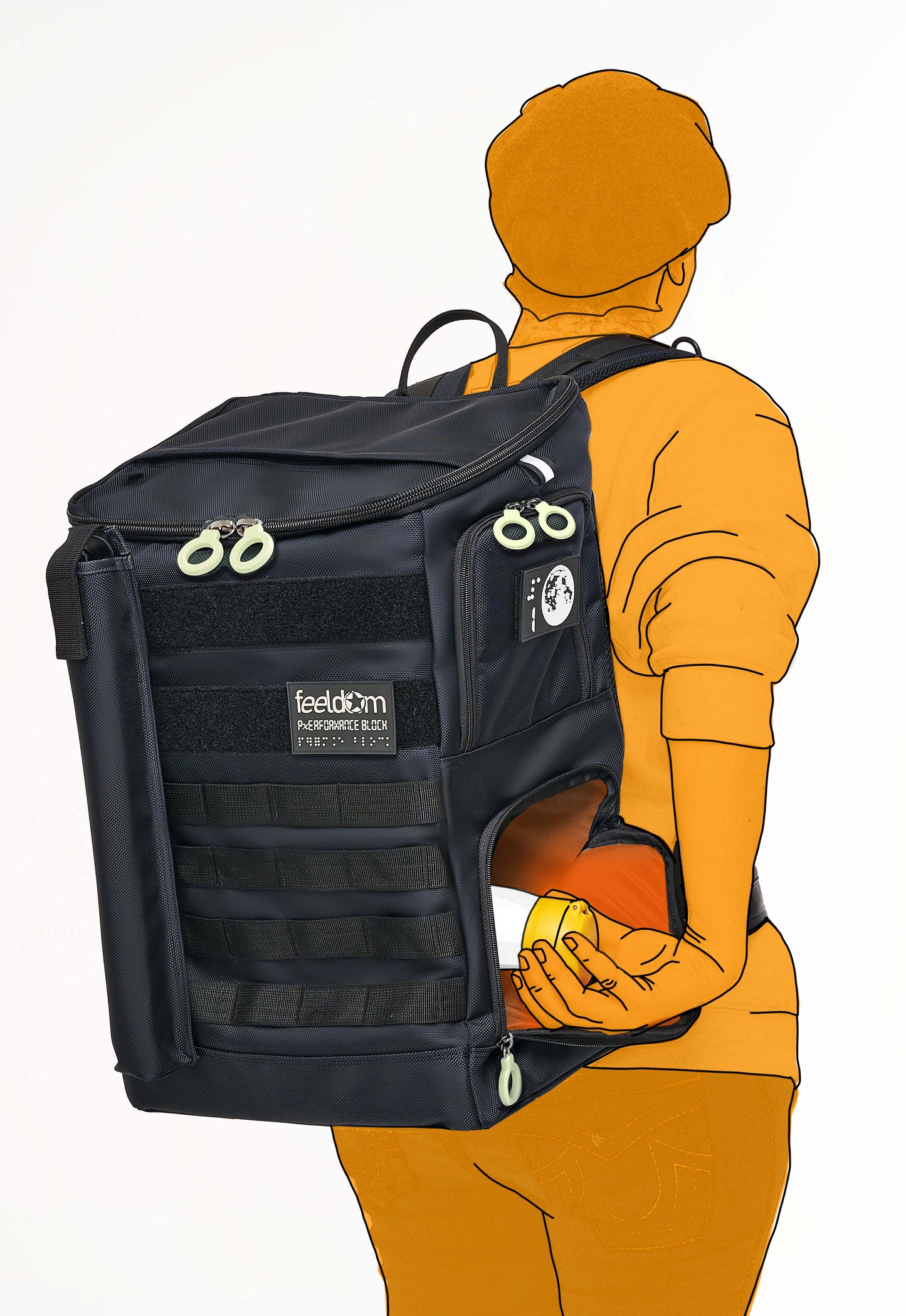 PERFORMANCE BLOCK HD 23 - LARGE Low-Vision Tactile Backpack