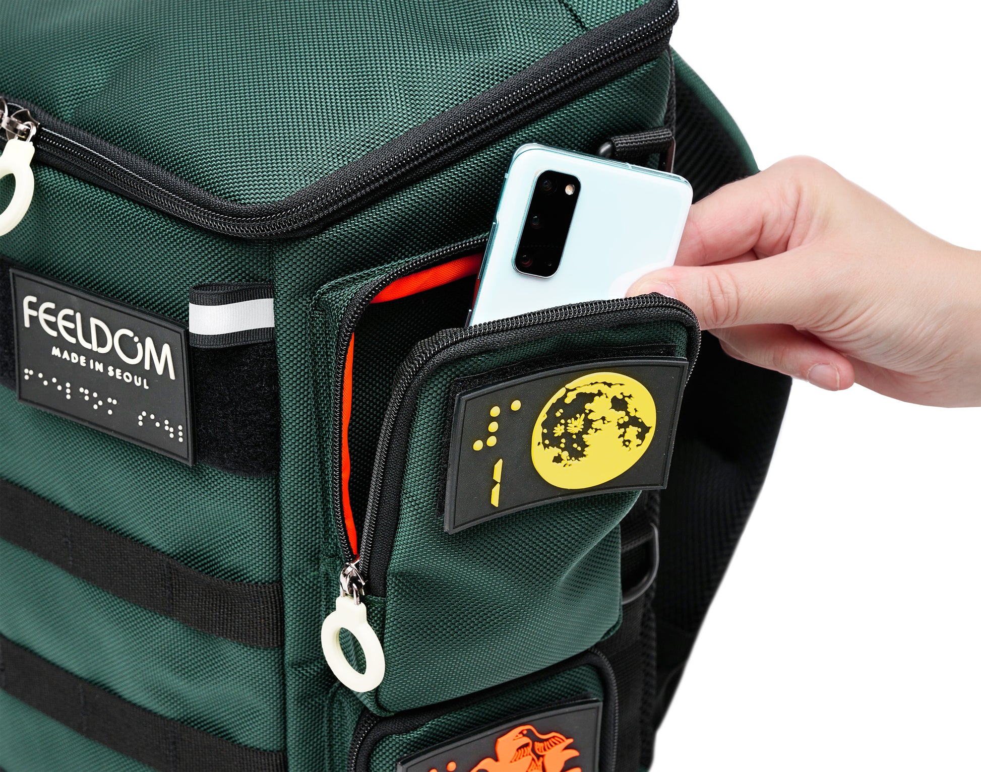 city toy backpack in smooth leather and canvas CITY BLOCK