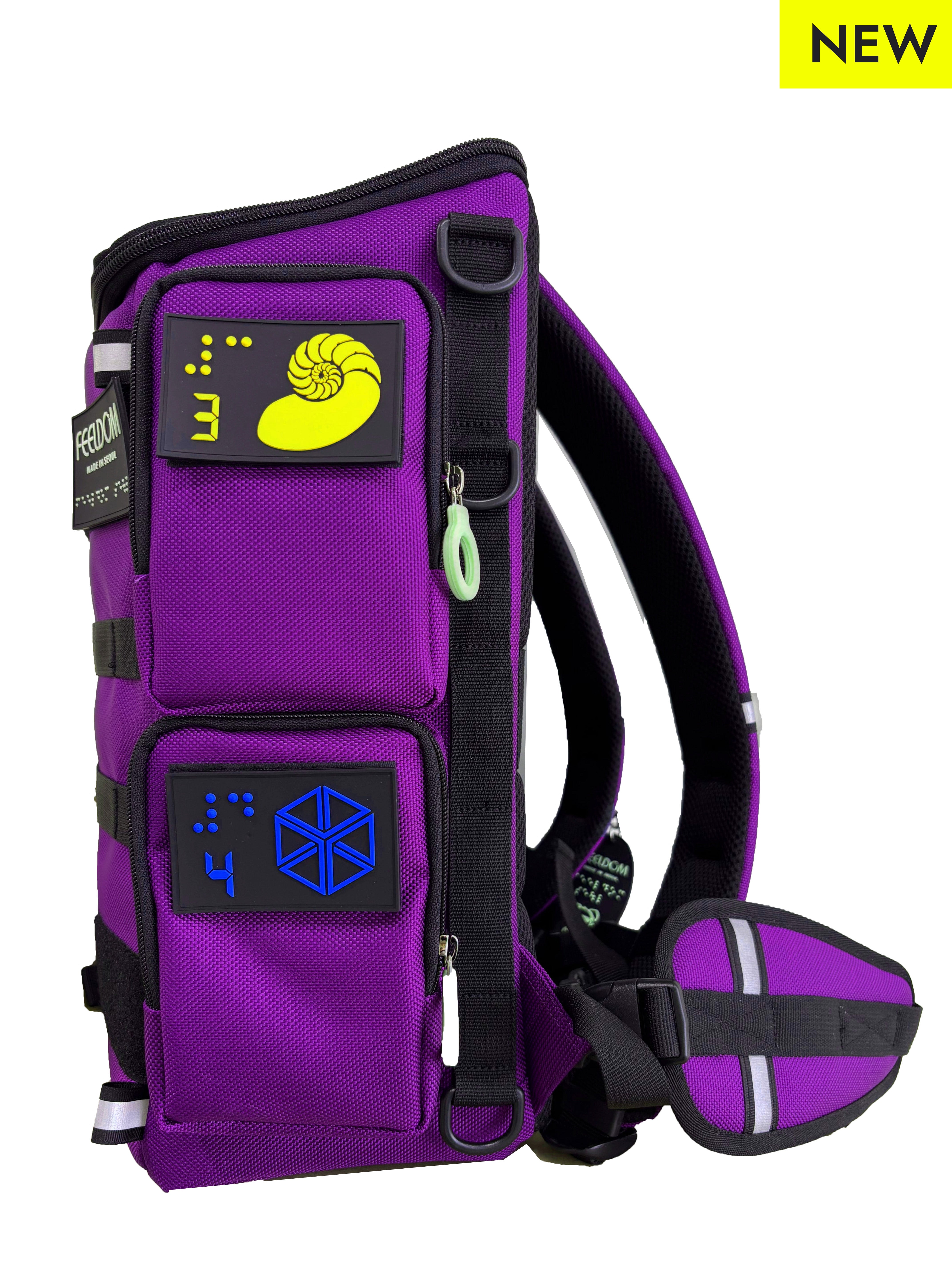 CITY BLOCK - Specialized 16-Pocket Tactile Backpack with Cane