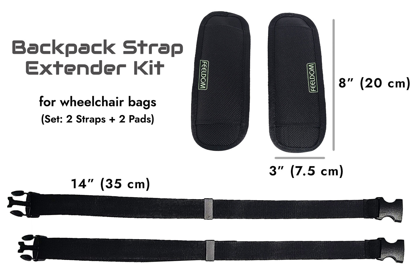 Backpack Shoulder Pads / Kit (for Wheelchair Bags)