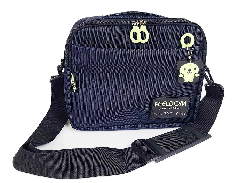 Rectangular Double Zip Crossbody Bag Black