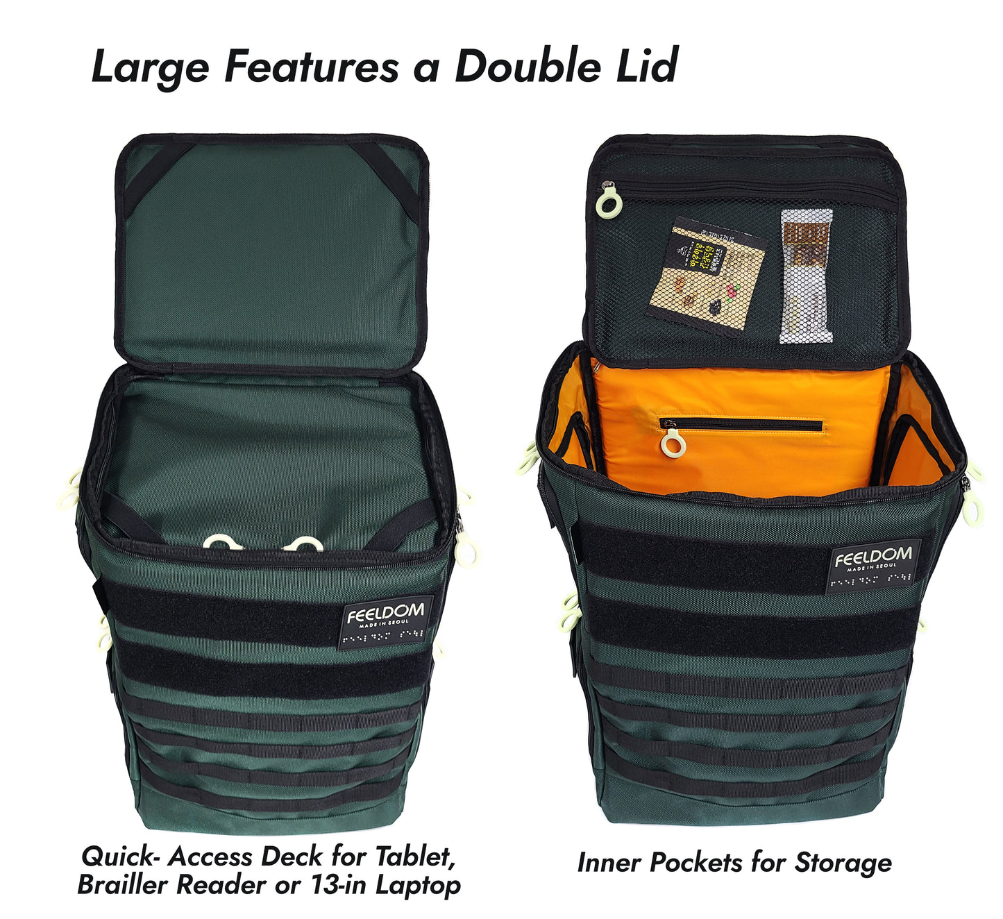 PERFORMANCE BLOCK / S- Series LARGE Low-vision Tactile Backpack