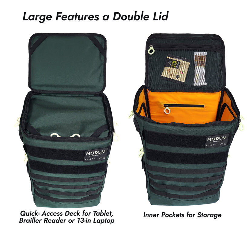 PERFORMANCE BLOCK / S- Series LARGE Low-vision Tactile Backpack ...