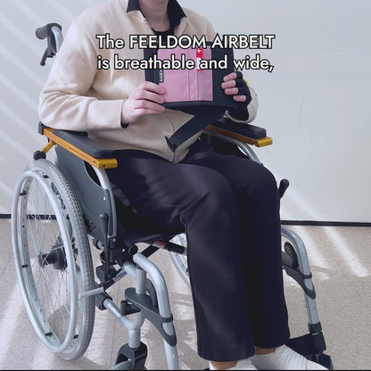 Air Belt S~1:  Wheelchair support strap with card organizer