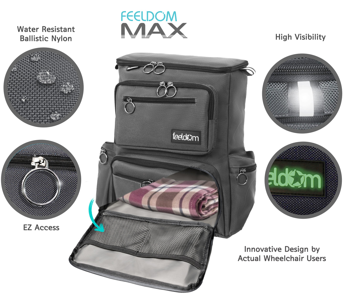 MAX Deluxe MEDIUM Wheelchair Backpack