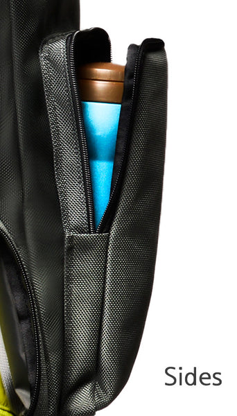 Trek holds a coffee tumbler in the 10-inch-high side pocket, which zips open.
