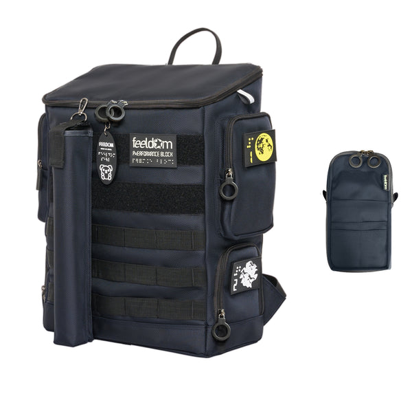 Performance Block Medium Backpack in Dark Navy with the Navy Quik-e Pouch