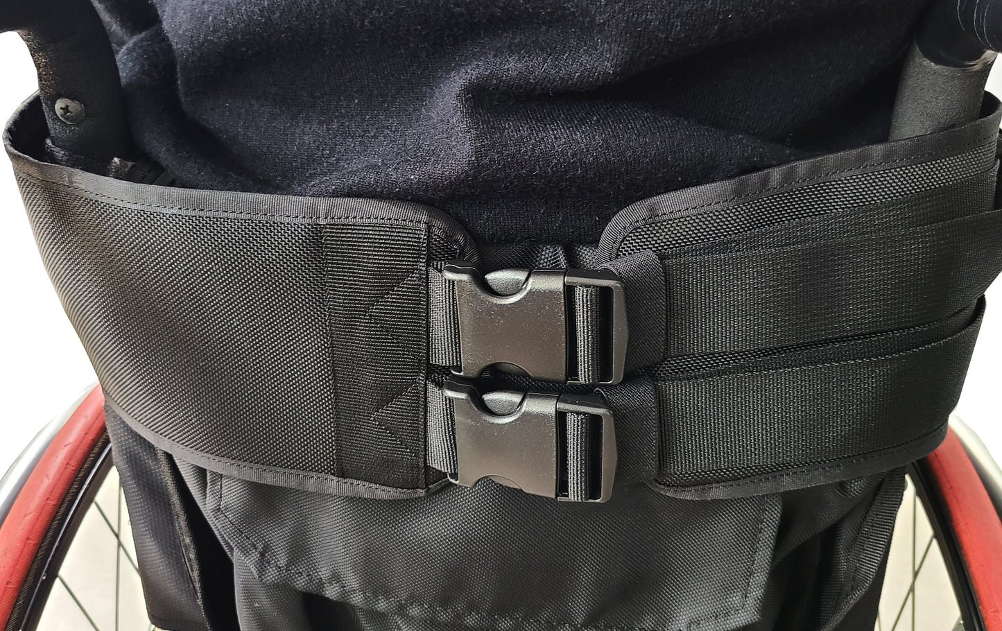 Air Belt S~2: Wheelchair double support strap with card organizer